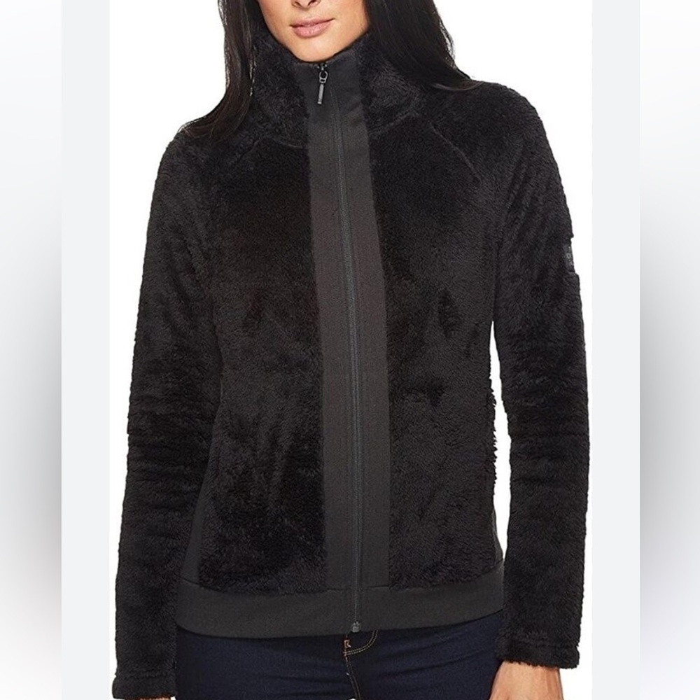 THE NORTH FACE SHERPA Fuzzy Black JACKET Full Zip with Pockets Women's‎ Size M